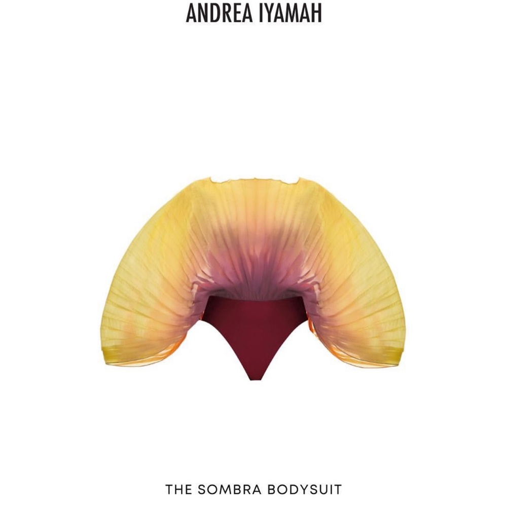 Andrea Iyamah Gradient Bodysuit in Yellow and Red